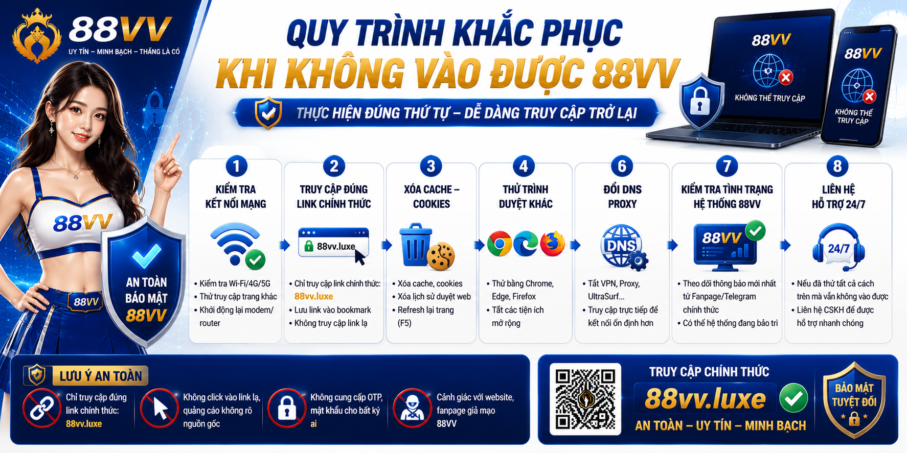 Quy trình khắc phục khi không vào được 88VV